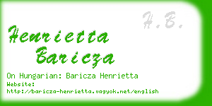 henrietta baricza business card